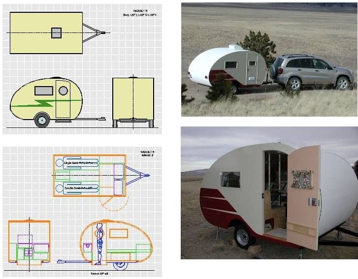 DIY Build-it-Yourself Teardrop Camper Trailer Plans 2 Person Tear Drop Design