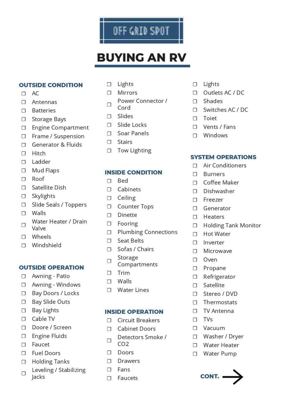 RV Checklists 9 Most Essential Camping Lists (Download & Print for